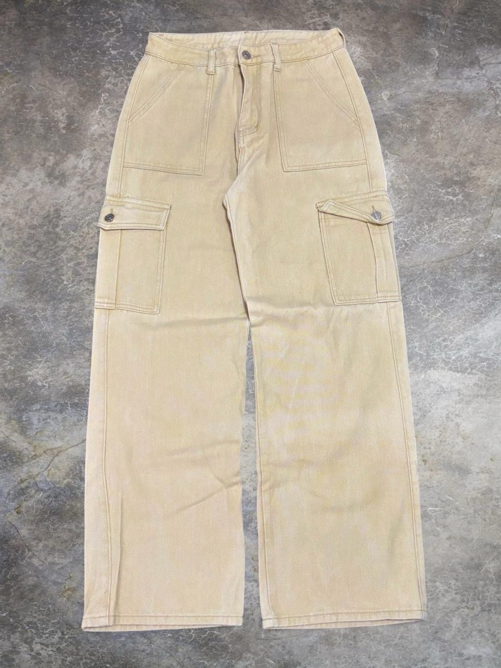 Cider Beige Cargo Pants with Flap Pockets